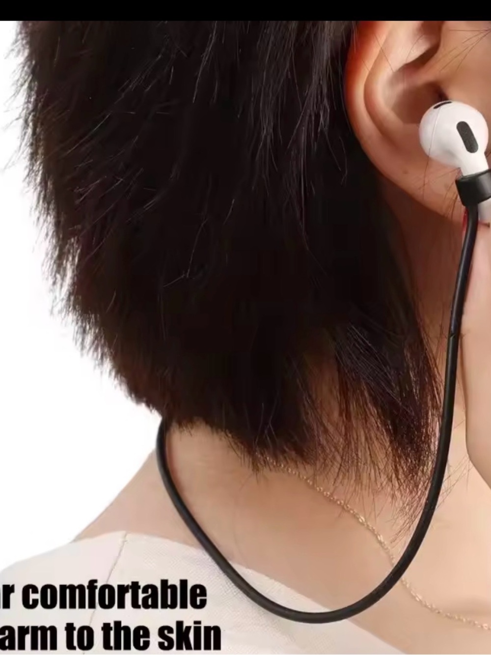 Black Earbud Neckband Cable for Secure Fit